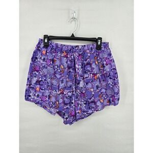 Vintage Pro Spirit Purple Abstract Floral Athletic Shorts Womens Large Retro 90s